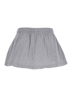 Balenciaga Women Grey Miniskirt With Logo Embroidery On The Front And Elastic Drawstring Waist In Cotton Woman