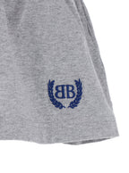 Balenciaga Women Grey Miniskirt With Logo Embroidery On The Front And Elastic Drawstring Waist In Cotton Woman