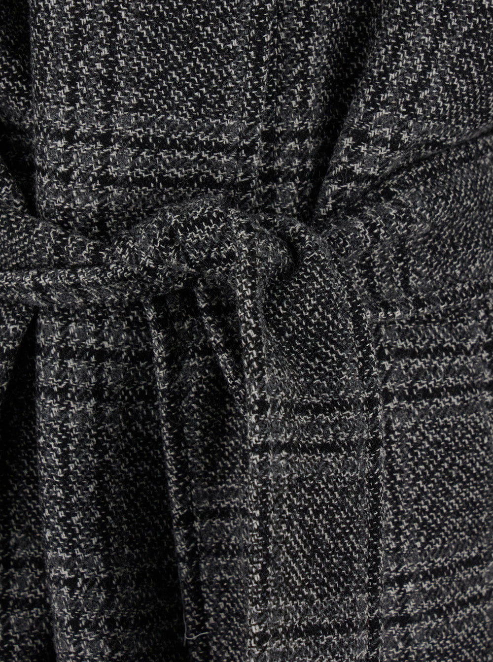 Balenciaga Women Grey Coat With Wide Notched Revers And All-Over Check Motif In Wool Woman