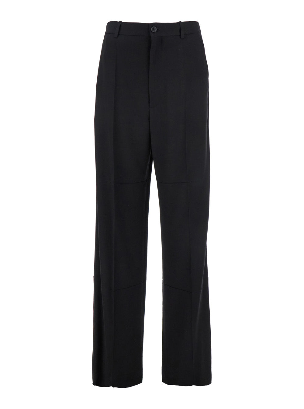 Balenciaga Men Black Pants With Belt Loops In Wool Blend Man