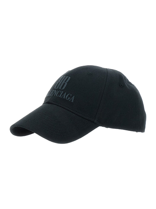 Balenciaga Men Black Baseball Cap With Logo Lettering On The Front In Cotton Man