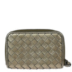 Bottega Veneta Bronze Intrecciato Coin Case Wallet