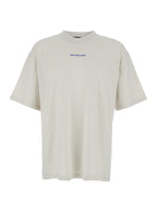 Balenciaga Men White Crewneck T-Shirt With Logo Lettering On Front And Rear In Cotton Man