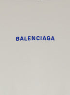 Balenciaga Men White Crewneck T-Shirt With Logo Lettering On Front And Rear In Cotton Man