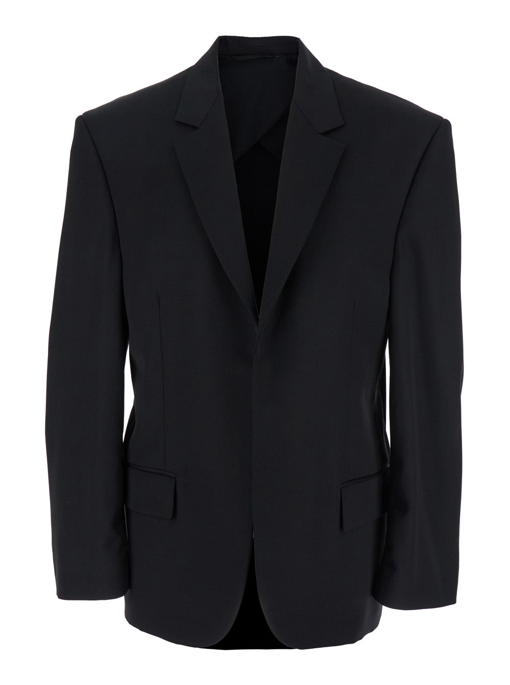 Balenciaga Men Black Single-Breasted Jacket With Notched Revers In Wool Woman