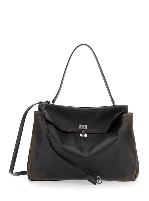 Balenciaga Men 'Rodeo' Brown Large Shoulder Bag With Removable Shoulder Strap In Leather Woman