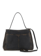 Balenciaga Men 'Rodeo' Brown Large Shoulder Bag With Removable Shoulder Strap In Leather Woman