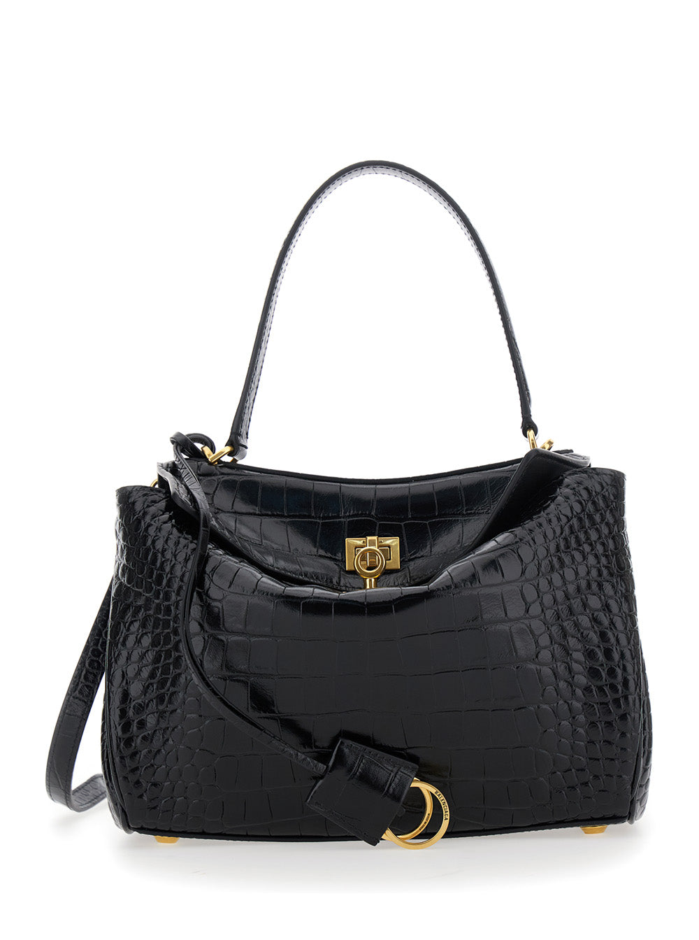 Balenciaga Women 'Rodeo' Black Small Handbag With Detachable Key Holder In Leather Woman