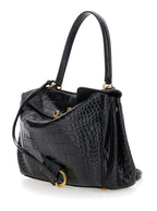 Balenciaga Women 'Rodeo' Black Small Handbag With Detachable Key Holder In Leather Woman