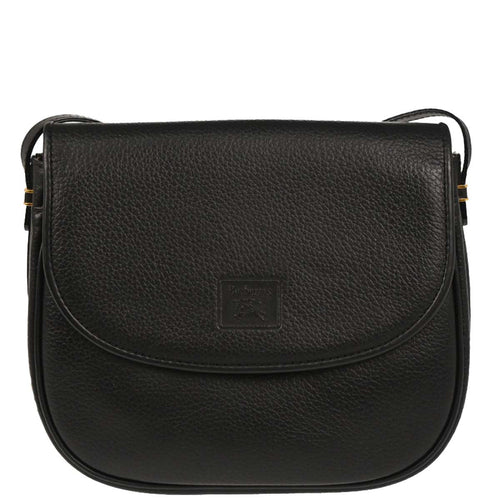 Burberrys Black Leather Crossbody Shoulder Bag