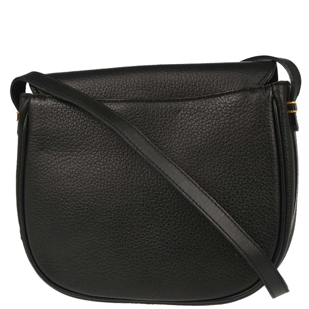 Burberrys Black Leather Crossbody Shoulder Bag