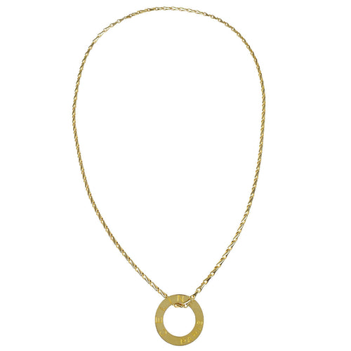 Celine Gold Chain Pendant Medallion Round Circle Necklace 90
