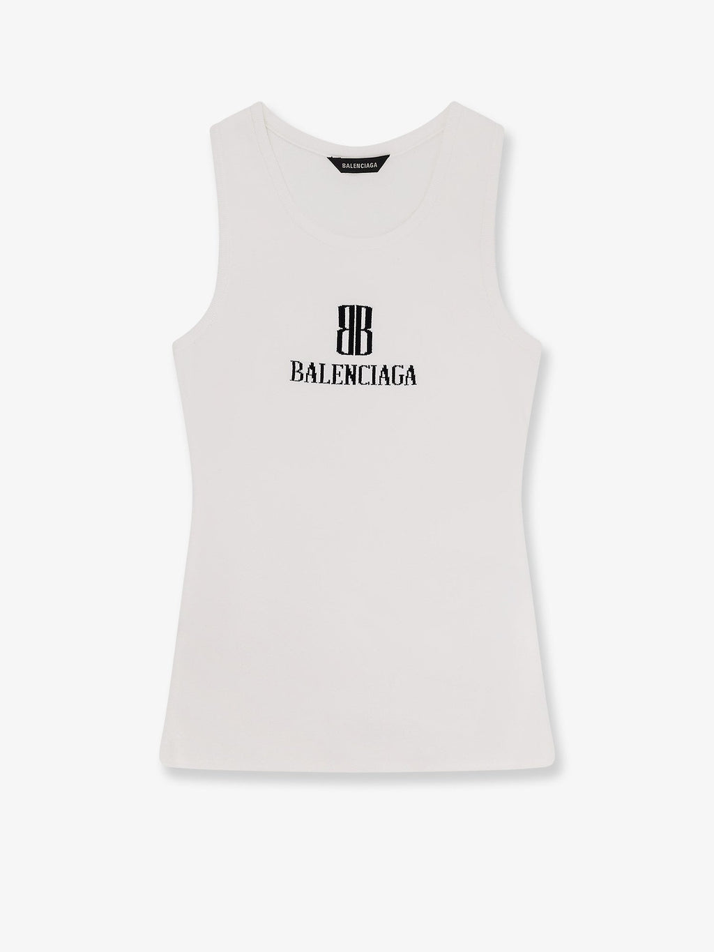 Balenciaga Women Ribbed Viscose Blend Tank Top