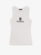 Balenciaga Women Ribbed Viscose Blend Tank Top