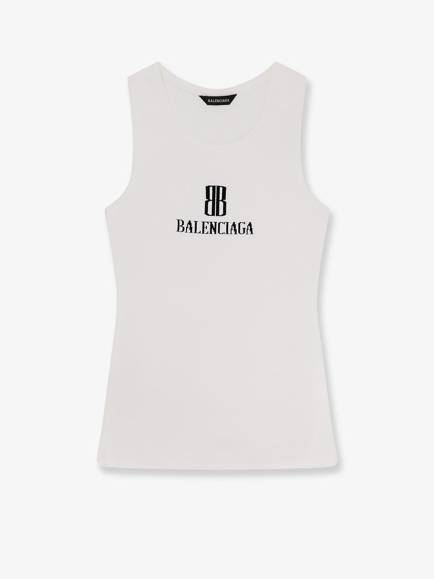 Balenciaga Women Ribbed Viscose Blend Tank Top