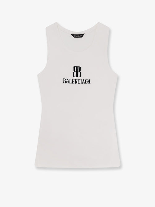 Balenciaga Women Ribbed Viscose Blend Tank Top