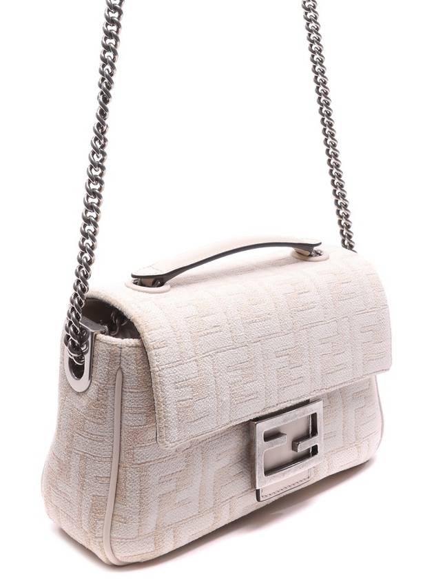 Fendi Baguette Chain Medium Shoulder Bag White