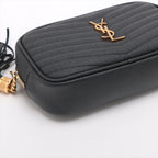 Saint Laurent  Leather Chain Shoulder Bag Black 618057