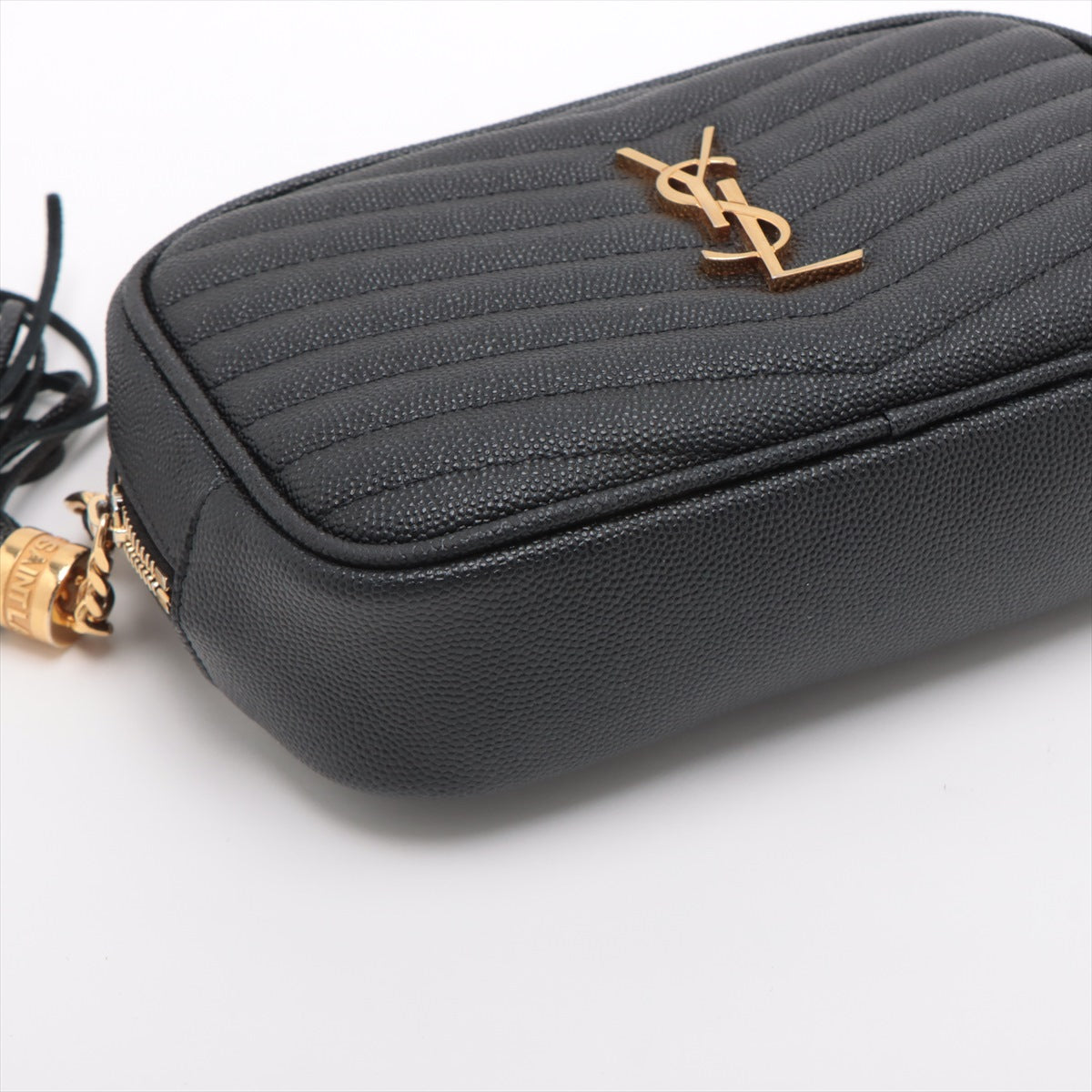 Saint Laurent  Leather Chain Shoulder Bag Black 618057