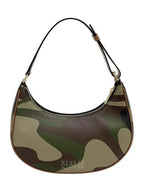 CELINE Ava Camouflage Canvas Shoulder Bag Green