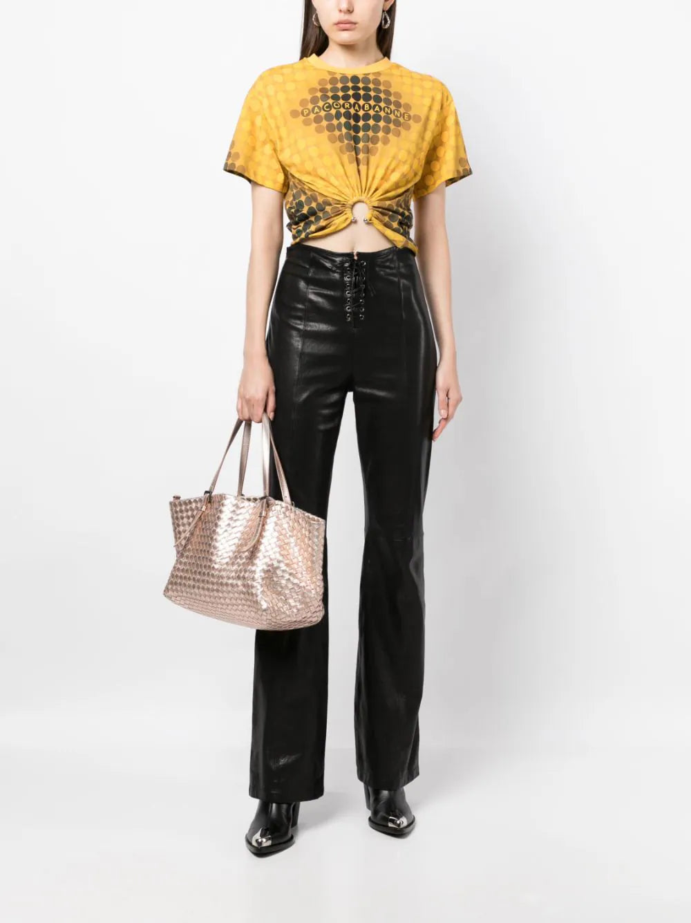 BOTTEGA VENETA Gold Small Cabat Tote Bag