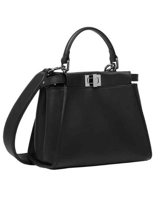 Fendi Peekaboo Mini Leather Tote Bag Black