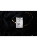 Chloe Embroidered Fringed Sleeveless Maxi Dress in Navy Blue Silk