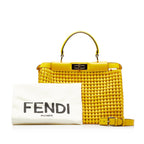 Fendi Peekaboo Medium Yellow Interlace Leather