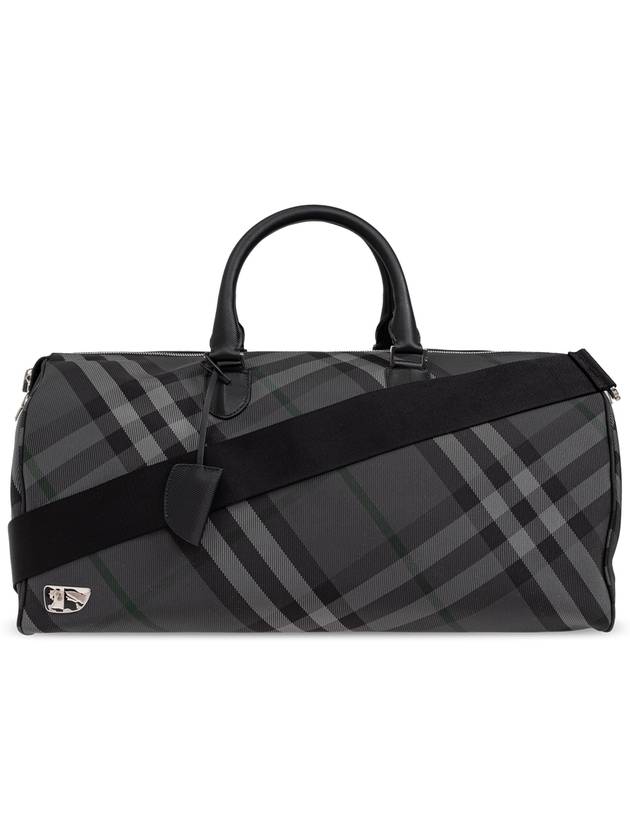 Burberry Grid Check Duffel Bag Charcoal