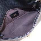 FENDI Zucchino Mamma Baguette PVC Leather Hand Bag Black 8BR180