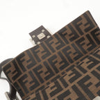 FENDI Mamma Baguette Zucca Canvas Leather Bag Beige 26424