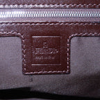 FENDI Zucca Canvas Leather Shoulder Bag Brown Black 26569