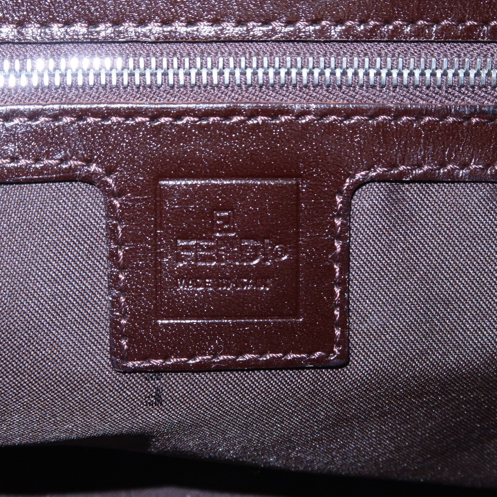 FENDI Zucca Canvas Leather Shoulder Bag Brown Black 26569