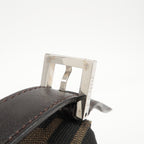 FENDI Mamma Baguette Zucca Canvas Leather Shoulder Bag Brown