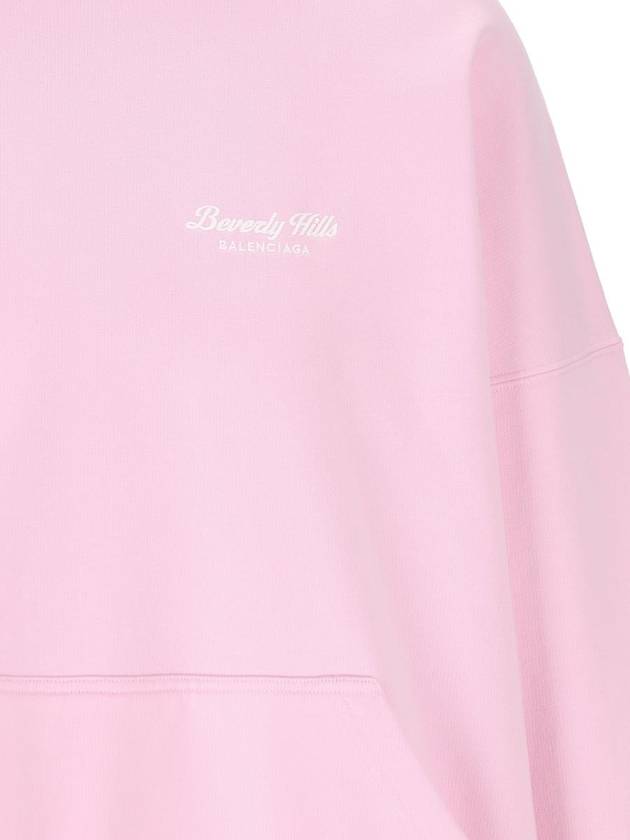 Balenciaga Beverly Hills Embroidered Hooded Top Pink