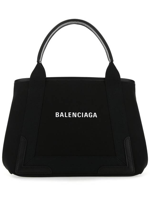 Balenciaga Cabas Logo Canvas Small Tote Bag Black