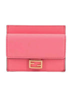 Fendi FF Baguette Flap Card Wallet Rosa