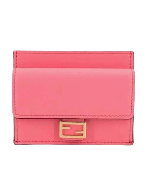 Fendi FF Baguette Flap Card Wallet Rosa