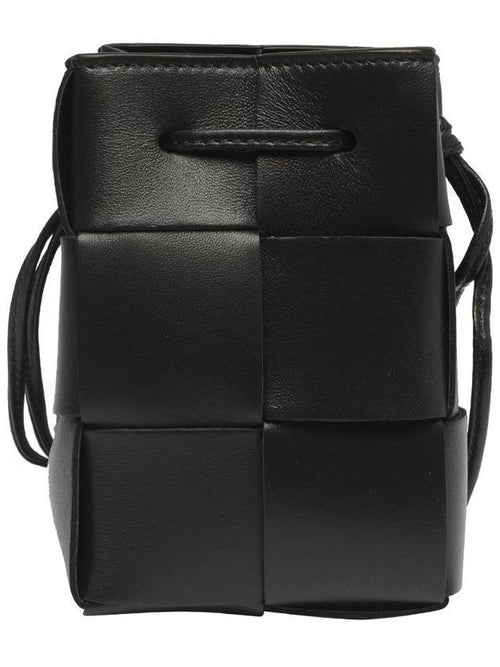 Bottega Veneta Intrecciato Cassette Small Bucket Bag Black