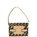 Fendi Zucca Velour Lizard Shoulder Bag