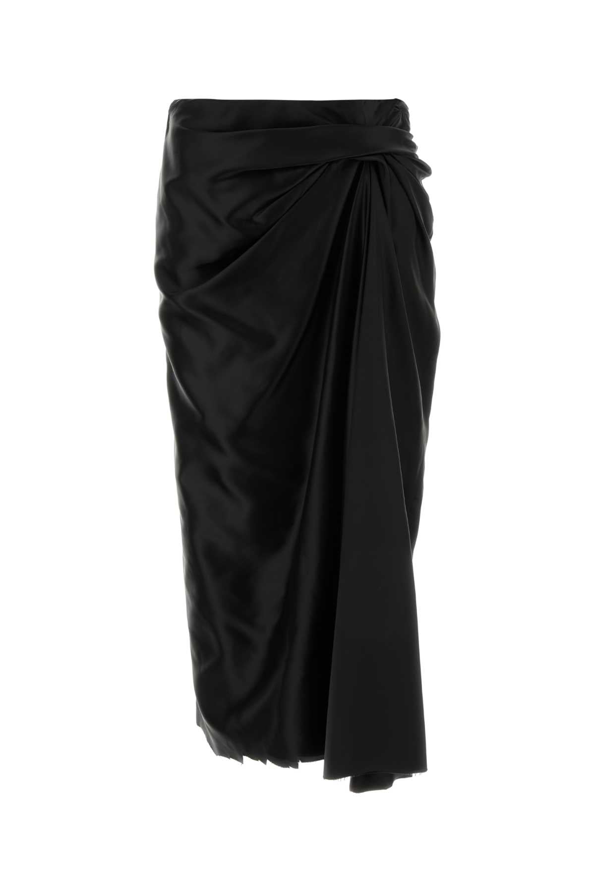 Balenciaga Women Black Satin Skirt