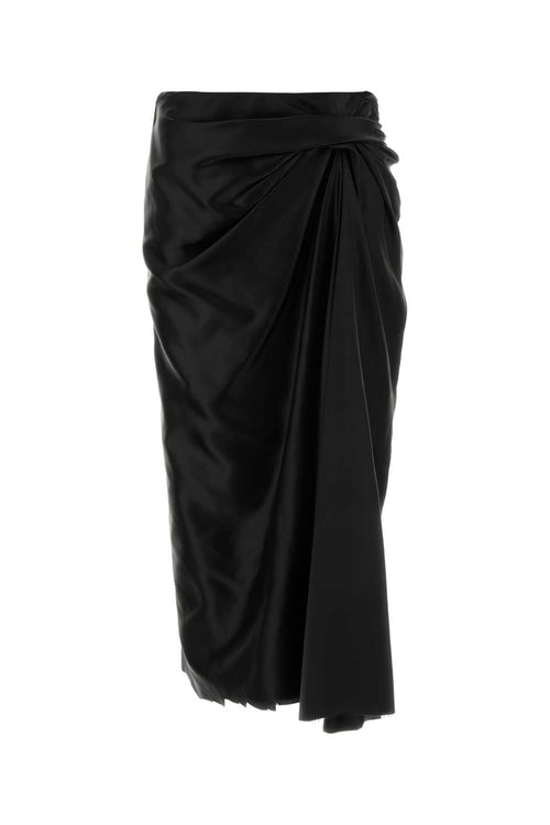 Balenciaga Women Black Satin Skirt