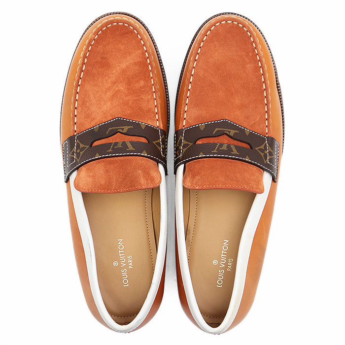 Louis Vuitton Monogram Leather Suede Loafer