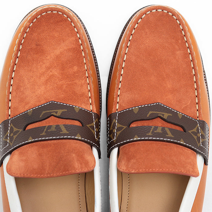 Louis Vuitton Monogram Leather Suede Loafer
