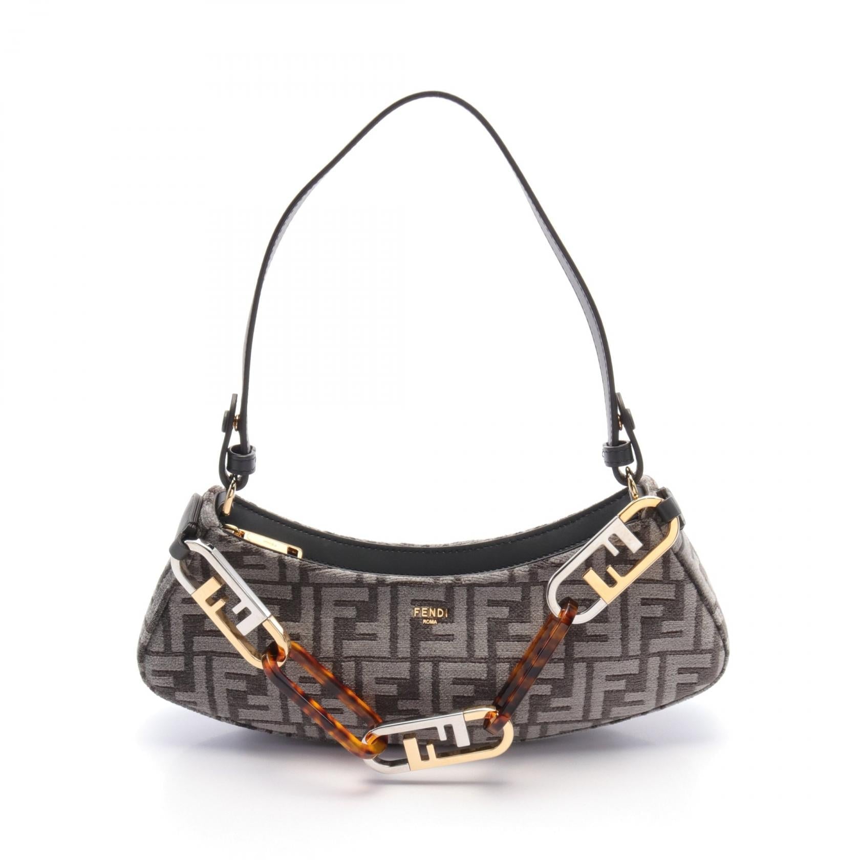 Fendi O'Lock Swing Hobo FF Logo Shoulder Bag