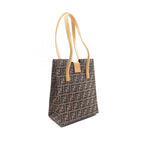 Fendi Zucca Canvas Leather Tote Bag