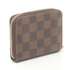 Louis Vuitton Damier Ebene Zippy Coin Case  Canvas Coin Case N63070 in Great Condition