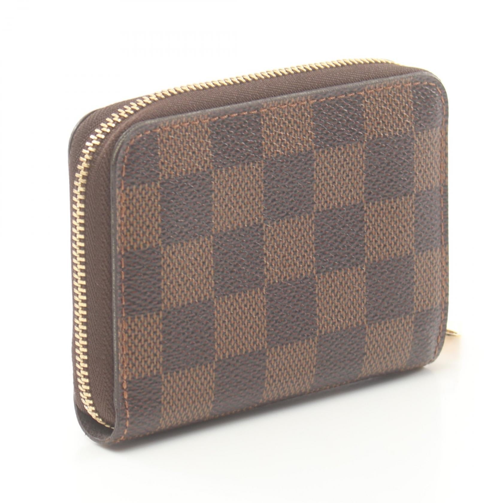 Louis Vuitton Damier Ebene Zippy Coin Case  Canvas Coin Case N63070 in Great Condition