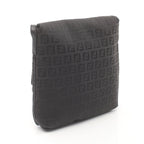 Fendi Zucchino Canvas Leather Shoulder Bag