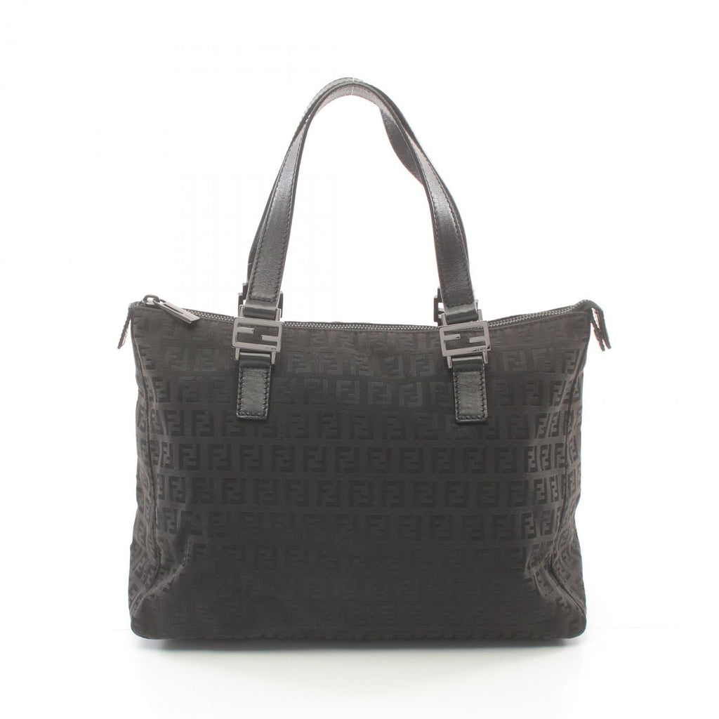 Fendi Zucchino Canvas Leather Handbag 8BH134